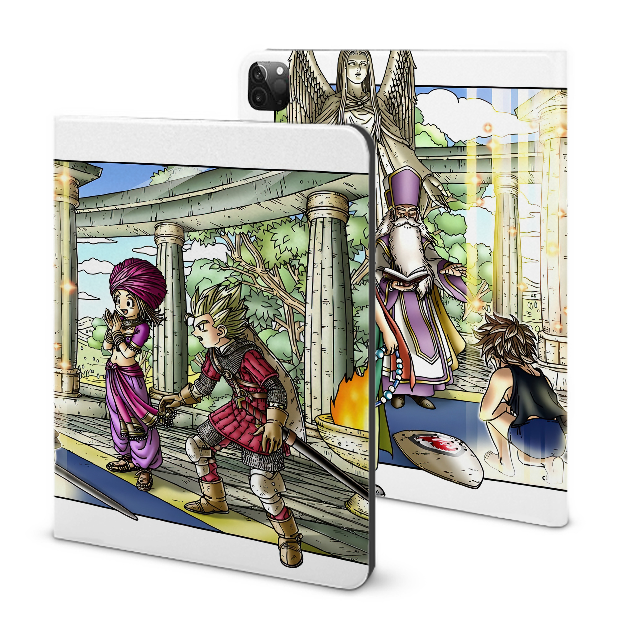 （画像用） ドラゴンクエスト Doragon Kuesuto Dragon Quest IPadケース ペンホルダー付き ブックスタイルデザイン